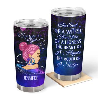 Soul Of A Witch Zodiac Sign Girl Custom Tumbler - Thegiftio UK