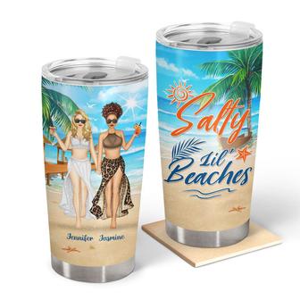 Beach Bestie Salty Lil Beaches Personalized Tumbler - Thegiftio UK