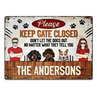 Don't Let The Dogs Out Custom Metal Sign - Gift for Couples - Thegiftio UK