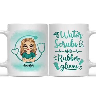 Water Scrubs And Rubber Gloves Custom Mug - Gift For Nurses - Thegiftio UK