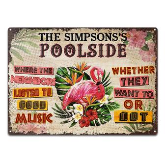 Swimming Pool Good Music Custom Metal Sign - Couples Gift - Thegiftio UK