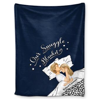 Couple Side View Our Snuggle Blanket - Gift For Couple - Personalized Custom Fleece Blanket - Thegiftio UK