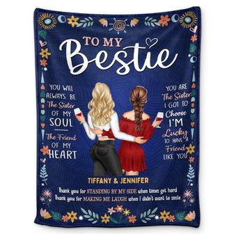 To My Bestie The Sister I Got To Choose - Gift For Bestie - Personalized Fleece Blanket - Thegiftio UK