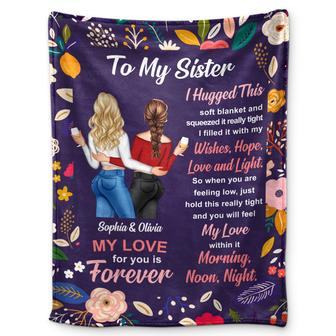 Floral To My Sister Wrap Yourself Up - Gift For Sisters - Personalized Fleece Blanket - Thegiftio UK