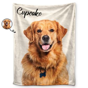 Custom Photo & Name Pet Blanket - Gift For Pet Lovers - Personalized Fleece Blanket - Thegiftio UK