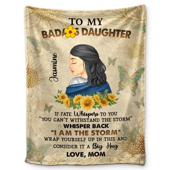 To My Badass Daughter - Gift For Women - Personalized Fleece Blanket, Sherpa Blanket - Thegiftio UK