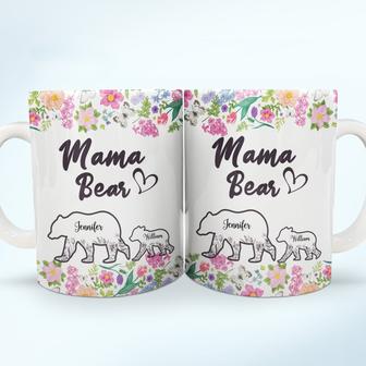 Floral Mama Bear Personalized Mug - Gift for Mother - Thegiftio UK