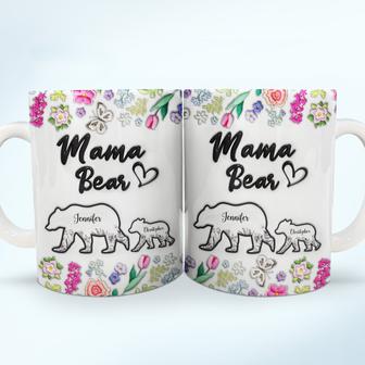 Floral Mama Bear Personalized Mug - Gift for Mother - Thegiftio UK