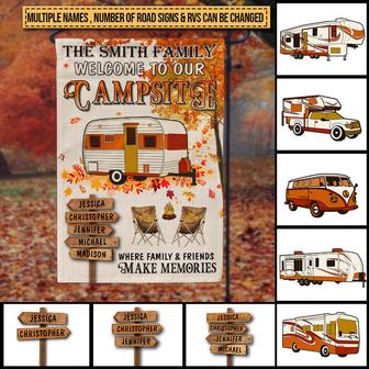 Fall Camping Welcome Custom Flag - Gift for Campers - Thegiftio UK