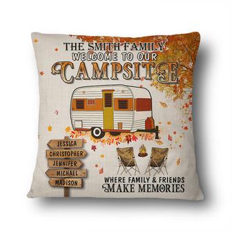 Fall Camping Welcome To Our Campsite Custom Pillow - Gift - Thegiftio UK