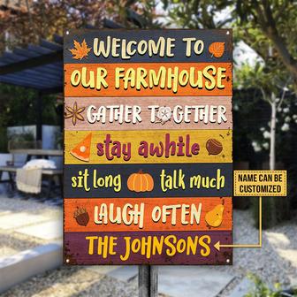 Fall Family Gather Together Custom Metal Sign - Family Gift - Thegiftio UK