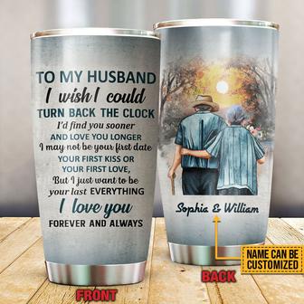 Family Old Couple Husband Turn Back The Clock Custom Tumbler - Thegiftio UK