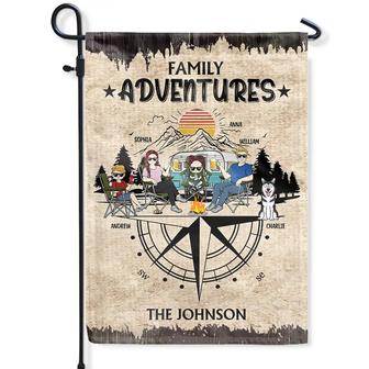 Family Adventures Camping Personalized Flag - Family Gift - Thegiftio UK