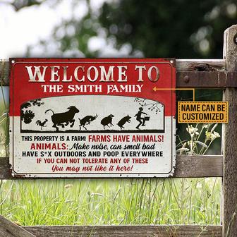 Farm Animals This Property Is A Farm Custom Metal Sign - Thegiftio UK