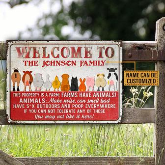 Farm Animals This Property Is A Farm Everywhere Custom Metal - Thegiftio UK