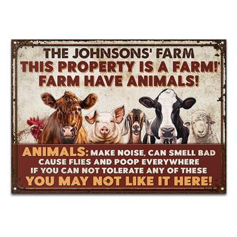 Farm Animals This Property Is A Farm Custom Metal Sign - Thegiftio UK