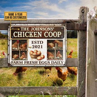 Farm Chicken Coop Fresh Eggs Daily Custom Metal Sign - Gift - Thegiftio UK