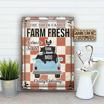 Farm Fresh Custom Classic Metal Sign - Gift for Farmers - Thegiftio UK