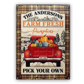 Farm Fresh Pumpkin Truck Personalized Metal Sign - Fall Gift - Thegiftio UK