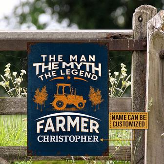 Farmer Tractor The Man The Myth Custom Metal Sign - Gift - Thegiftio UK