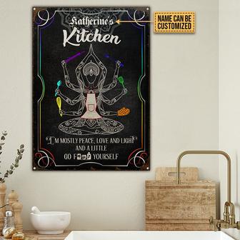 Farmhouse Kitchen Mostly Peace Custom Metal Sign - Home Gift - Thegiftio UK