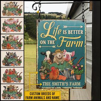 Farmhouse Life Is Better On The Farm Custom Metal Sign - Thegiftio UK