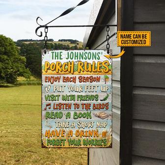 Farmhouse Porch Rules Custom Metal Sign - Gift for Home - Thegiftio UK