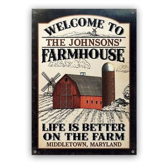 Farmhouse Welcome Life Is Better On The Farm Custom Metal - Thegiftio UK