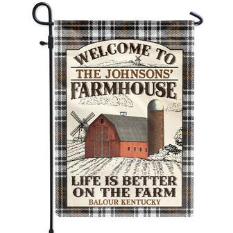Farmhouse Welcome Life Is Better Custom Flag - Gift for Home - Thegiftio UK