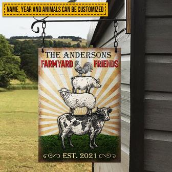 Farmyard Friends Custom Metal Sign - Gift for Farmers - Thegiftio UK