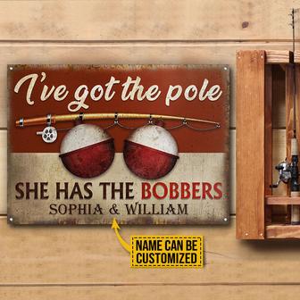 Fishing Couple Got The Pole Custom Metal Sign - Couple Gift - Thegiftio UK