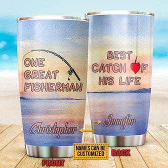 Fishing Couple Great Fisherman And His Best Catch Custom - Thegiftio UK