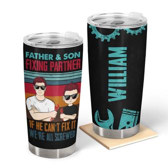 Fixing Partner Dad And Child Custom Tumbler - Gift for Dad - Thegiftio UK