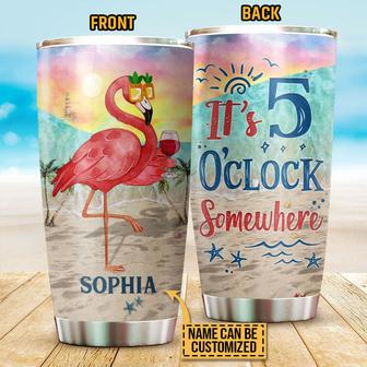Flamingo 5 O'Clock Custom Tumbler - Gift for Friends - Thegiftio UK