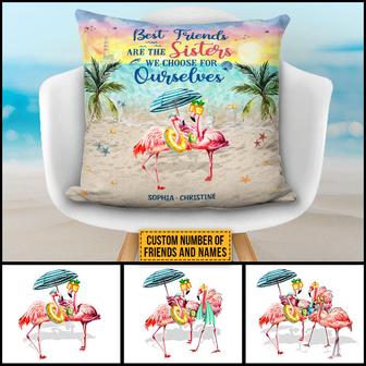 Flamingo Bestie Choose Custom Pillow - Gift for Friends - Thegiftio UK