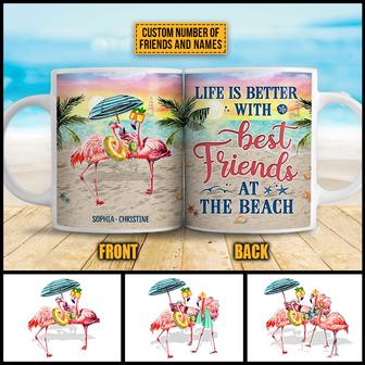 Flamingo Bestie Life Is Better Custom Mug - Gift for Bestie - Thegiftio UK