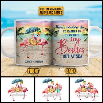 Flamingo Bestie Out At Sea Custom Mug - Gift for Best Friend - Thegiftio UK