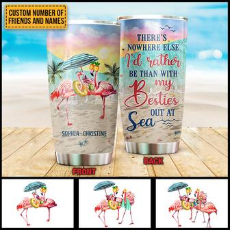 Flamingo Bestie Out At Sea Custom Tumbler - Gift for Bestie - Thegiftio UK