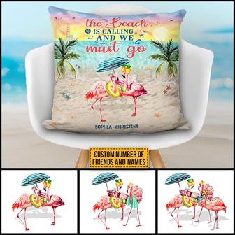 Flamingo Bestie The Beach Is Calling Custom Pillow - Gift - Thegiftio UK