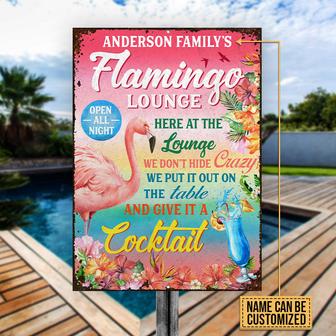 Flamingo Lounge Give It A Cocktail Custom Metal Sign - Gift - Thegiftio UK
