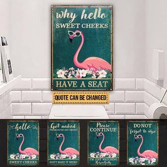 Flamingo Wearing Sunglasses Custom Metal Sign - Gift for Him - Thegiftio UK
