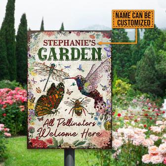 Flower Garden Pollinators Welcome Custom Metal Sign - Gift - Thegiftio UK