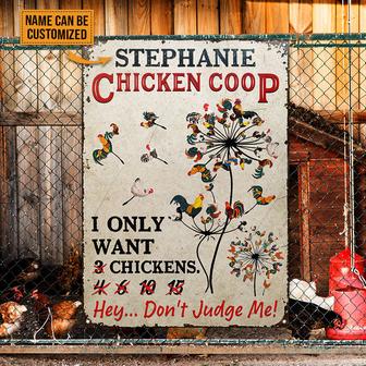 Funny Chicken Sign Don't Judge Me Custom Metal Sign - Gift - Thegiftio UK