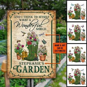 Garden Dictionary What A Wonderful World Custom Metal Sign - Thegiftio UK