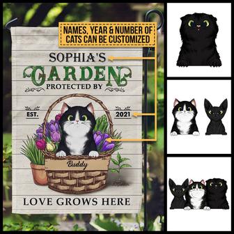 Garden Fresh Produce Protected By Cat Custom Flag - Cat Gift - Thegiftio UK