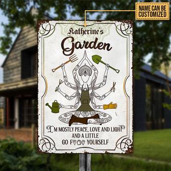 Gardening Mostly Peace Custom Metal Sign - Gardeners Gift - Thegiftio UK
