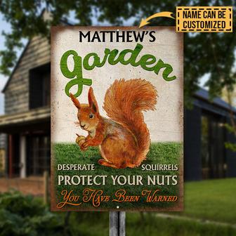Garden Desperate Squirrels Custom Metal Sign - Garden Gift - Thegiftio UK