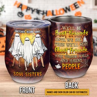 Ghost Bestie Ghoul BFF Custom Wine Tumbler - Halloween Gift - Thegiftio UK