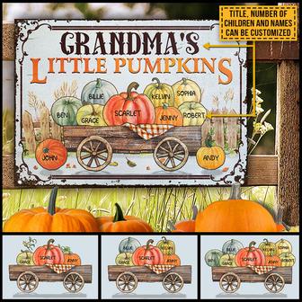 Grandma's Little Pumpkins Custom Metal Sign - Family Gift - Thegiftio UK