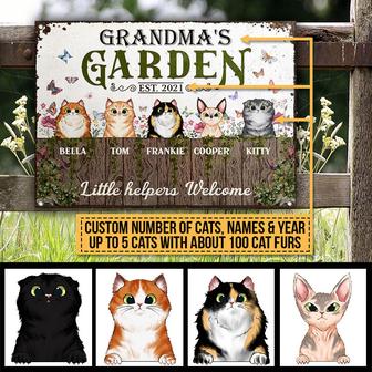 Grandma's Garden Cats Custom Metal Sign - Gift for Grandma - Thegiftio UK